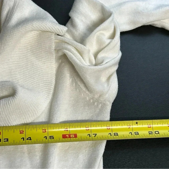 Forever 21 Women's Medium Ivory Waterfall Open Front Cardigan Lightweight - Picture 5 of 9